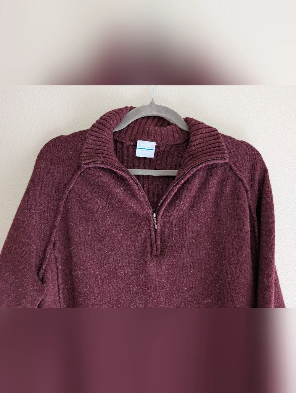 Columbia Wool Quarter Zip-Up Sweater Size Medium